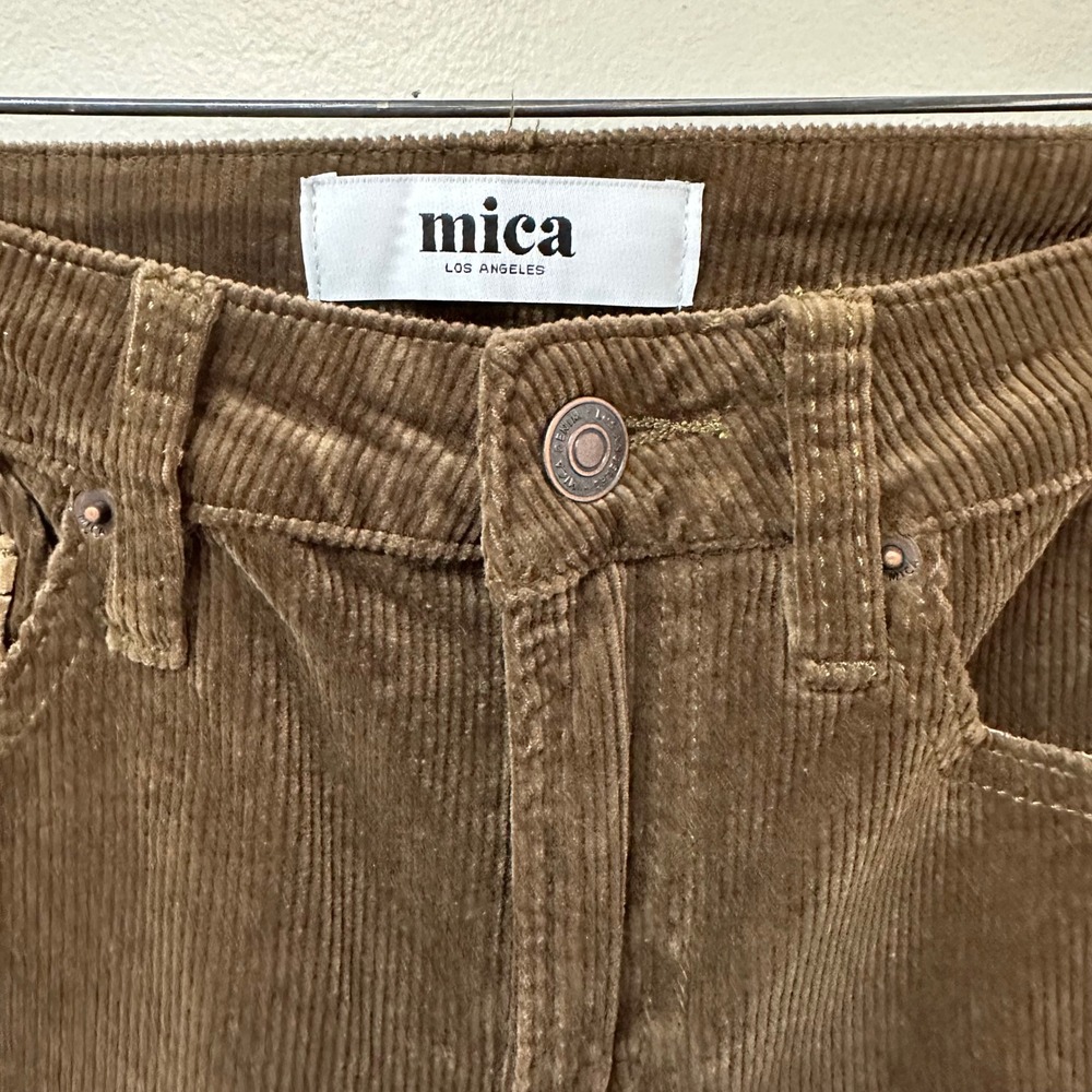 Mica Denim Brown Patchwork Corduroy Flare Pants High Rise Size 26 MDP-F668 - Picture 4 of 8